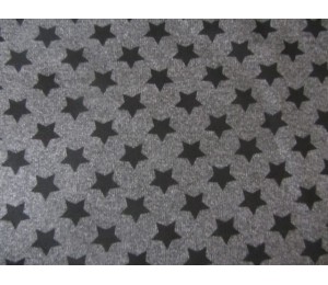 French Terry - Sterne dunkelgrau meliert